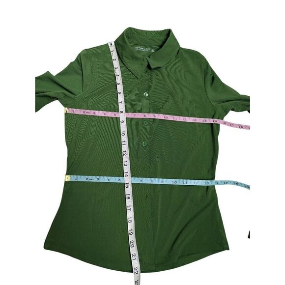 Abercrombie & Fitch slim jersey button down shirt green Small - Picture 9 of 10